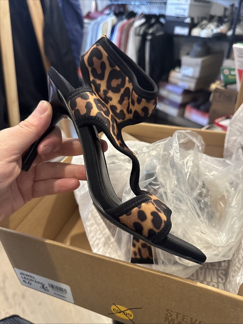 steve madden jewel heels in leopard print
